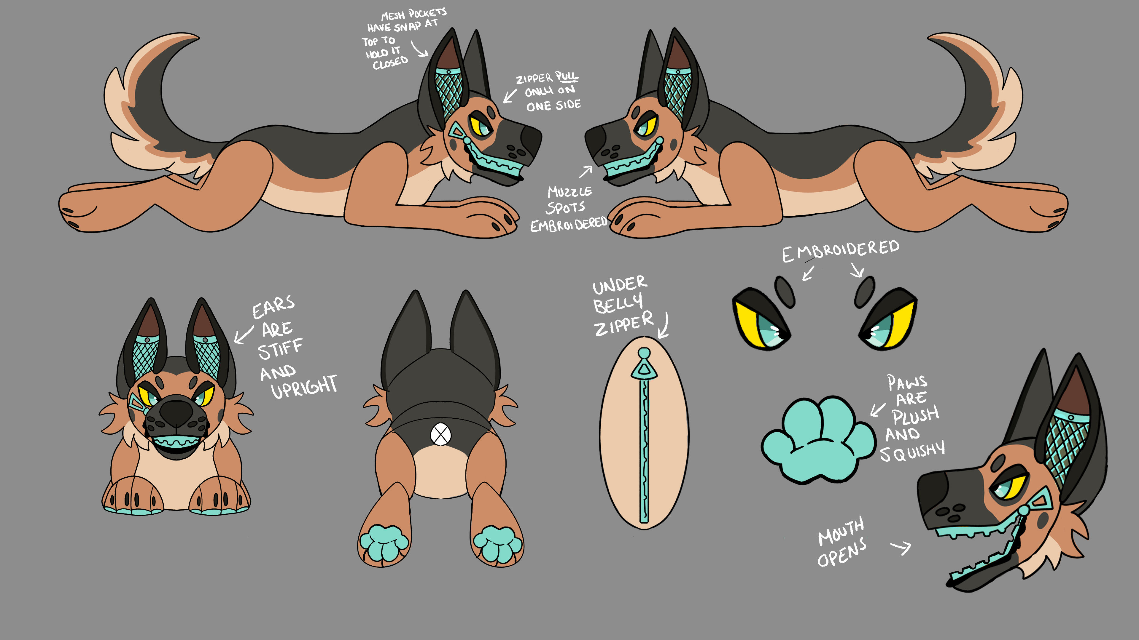 First Plushie Concept Sketches